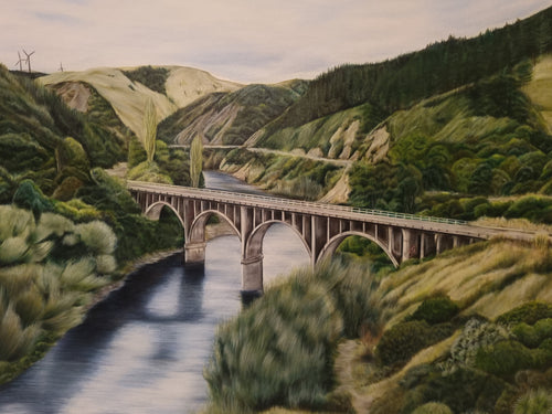 Manawatu Gorge- Bridge Limited Edition Print A2